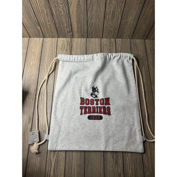 Boston University Boston Terriers Drawstring Backpack Sweatshirt Material By Spi - Picture 1 of 5